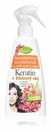 Rinse-free conditioner for damaged hair KERATIN + castor oil 260 ml